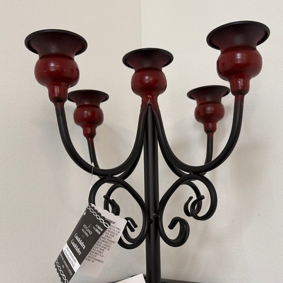 Ashland Black and Red Candelabra candle holder new - Picture 2 of 8